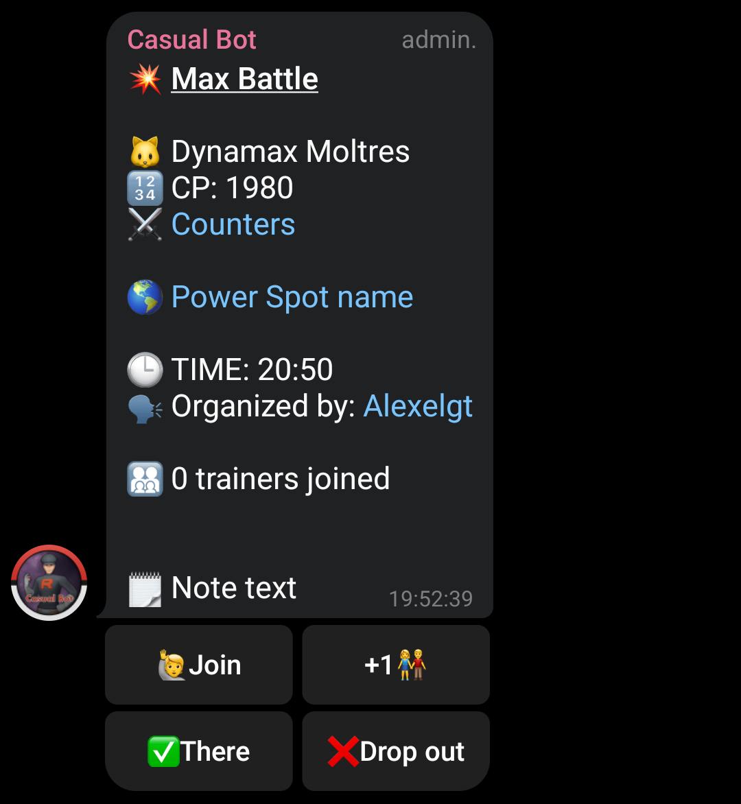 Pokémon Battle note example