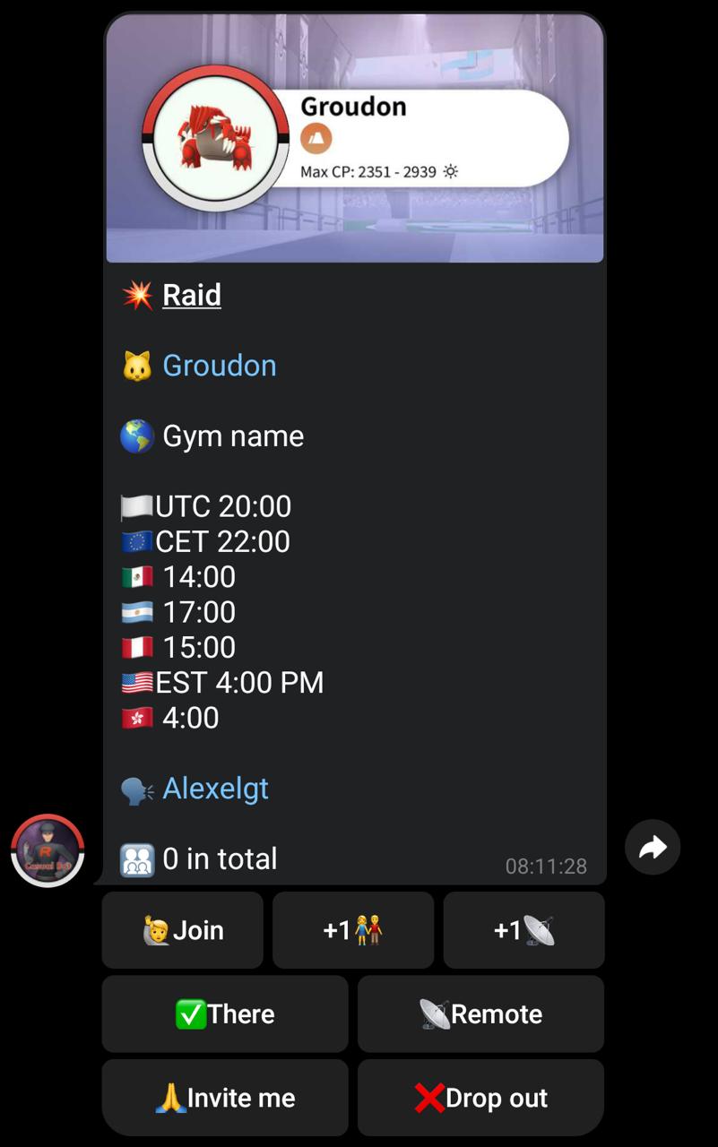 Raid Battle using UTC time zone