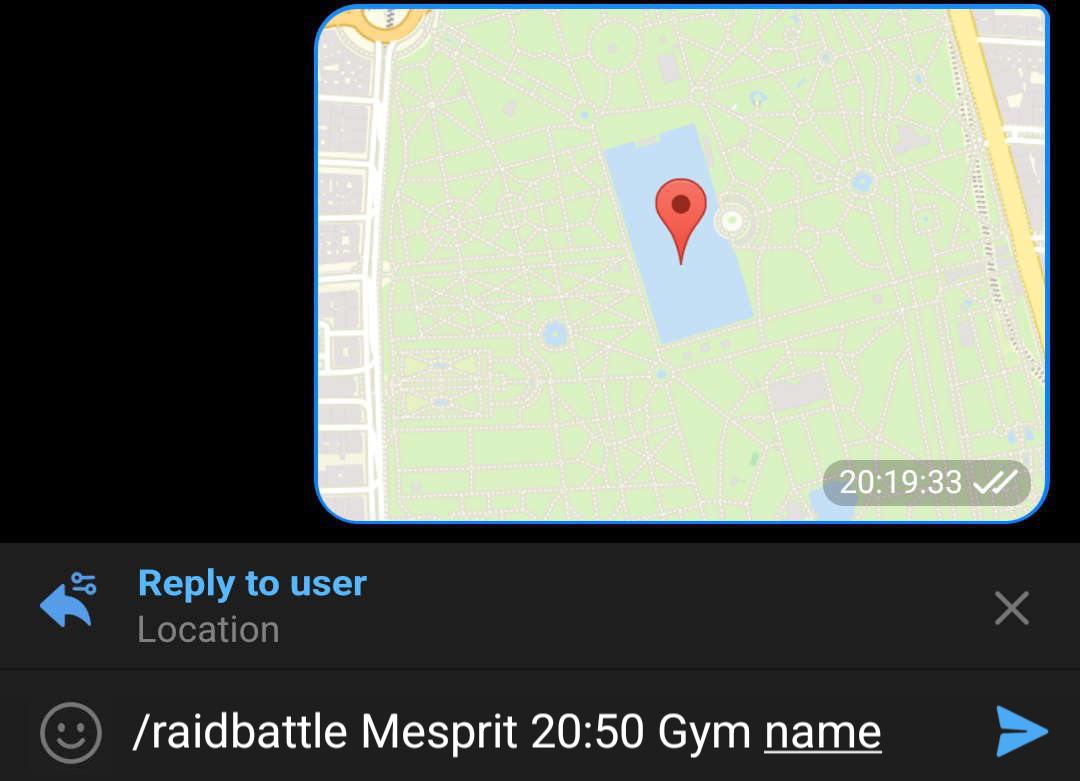 Raid Telegram location example